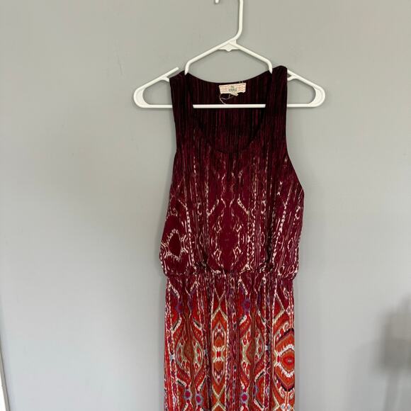 Pink Republic Red & Orange & Multicolor Print Maxi Dress Size Medium Sleeveless - Picture 4 of 7
